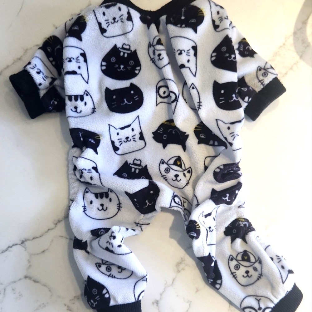 Cute Bone Pet Cat Print Onesie